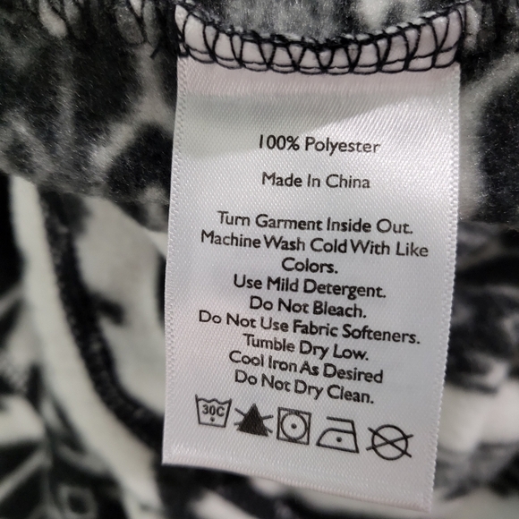 EDDIE BAUER 1/4 Zip Fleece Pullover Fossil Aztec Design Black White Women's M - Picture 5 of 7